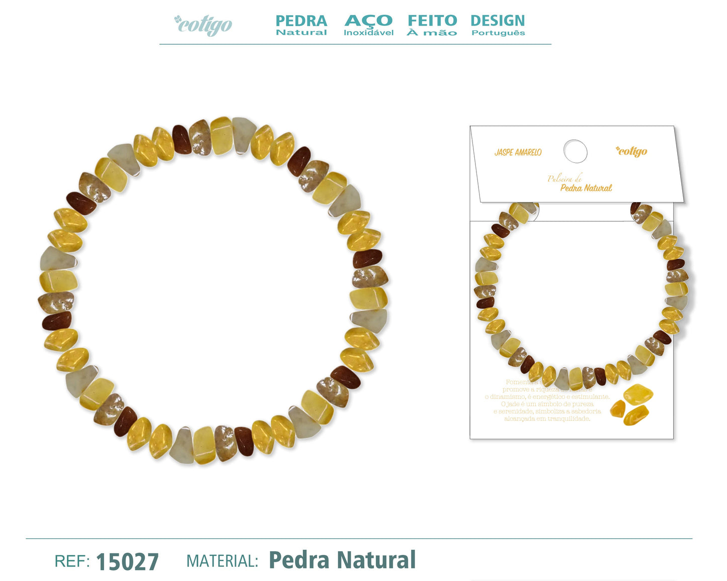 Pulsera Piedra natural-Jaspe amarillo