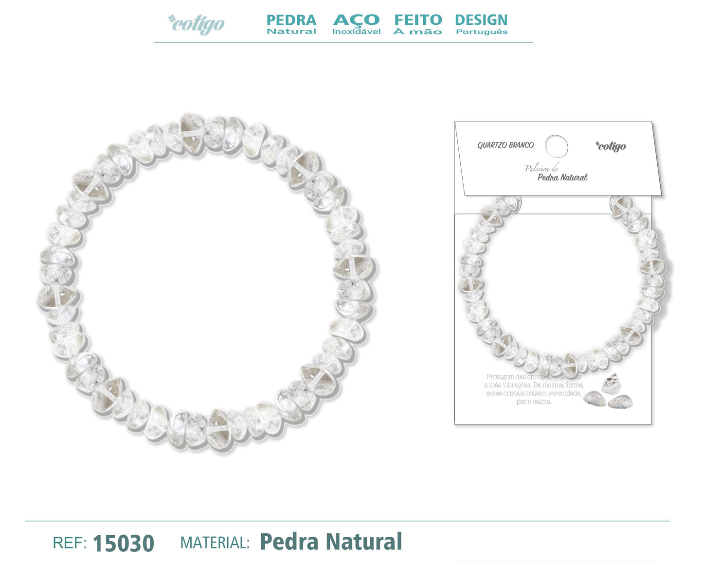 Pulsera Piedra natural-Cuarzo blanco