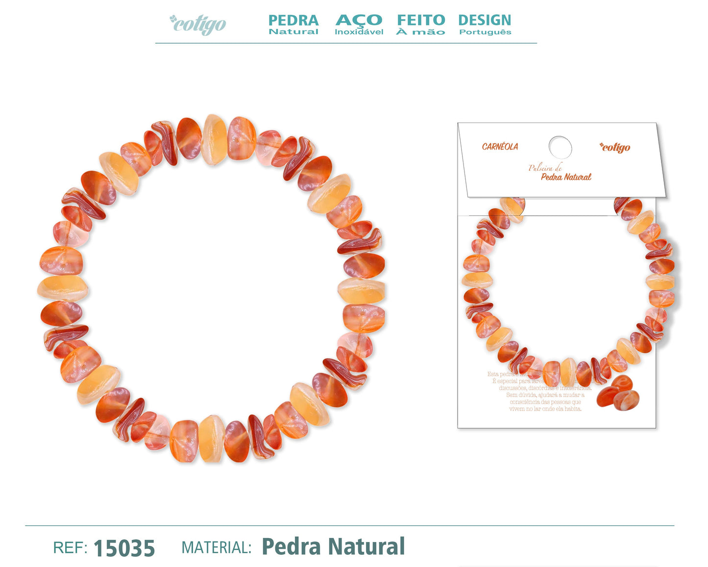 Pulsera Piedra natural-Agata rojo