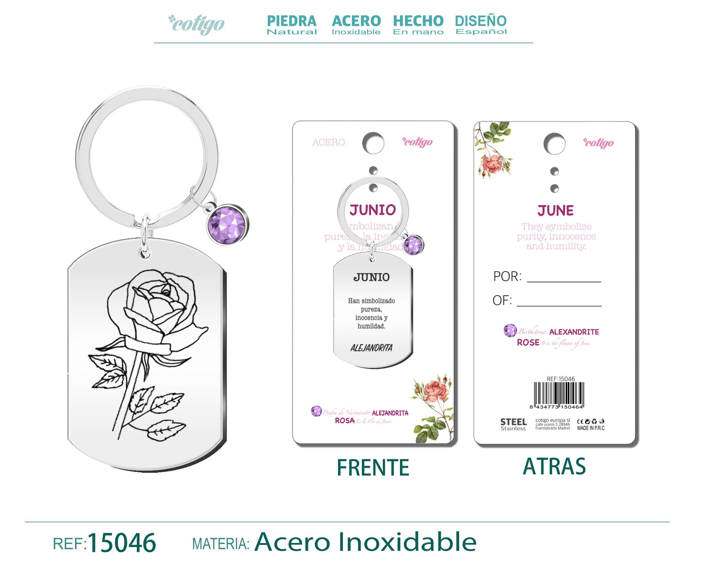 15046-Llavero Acero para Nacimiento de Junio