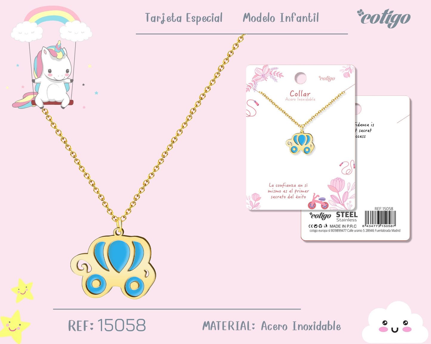 Collar Niña Acero color Dorado