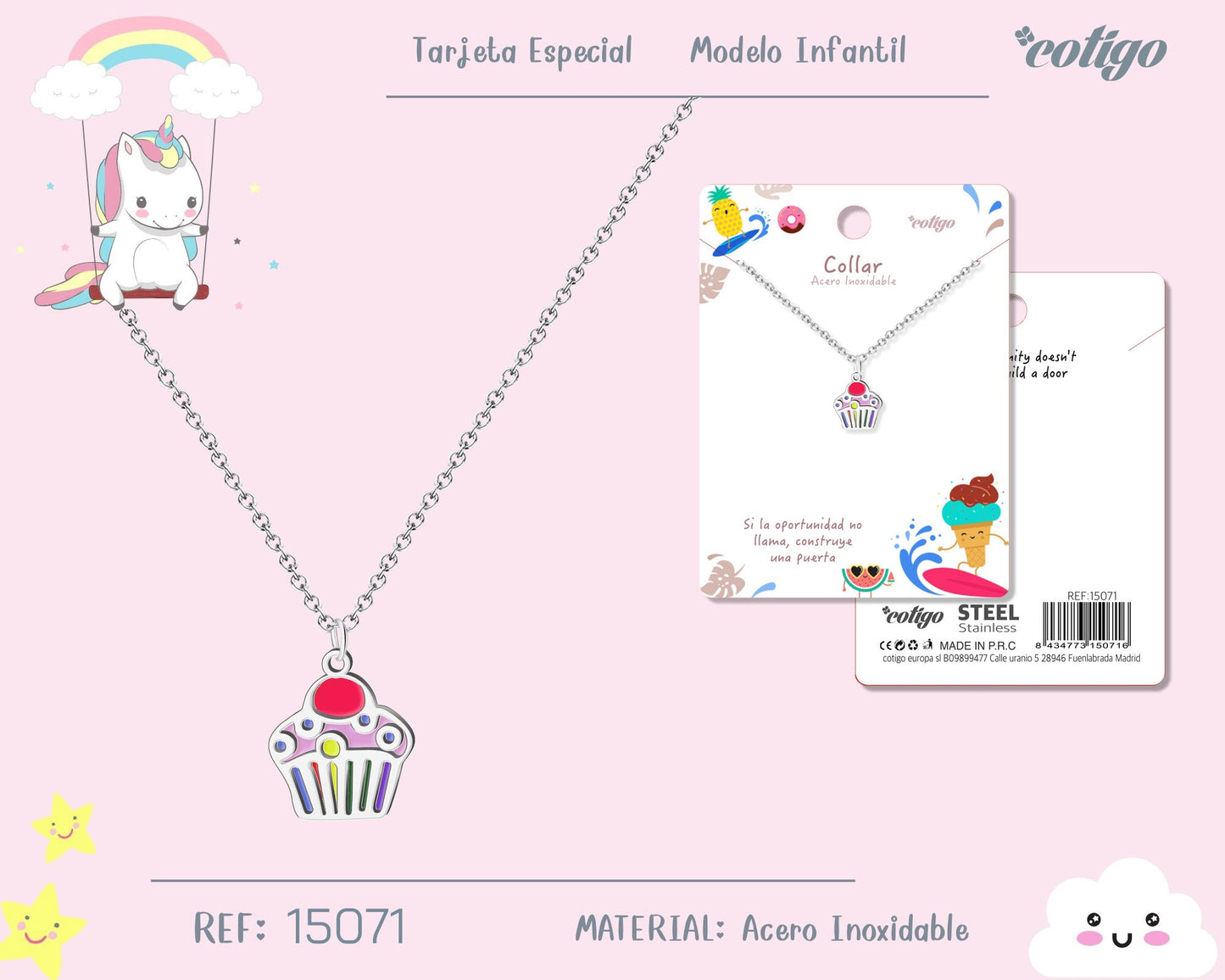 Collar Niña Acero color Plateado