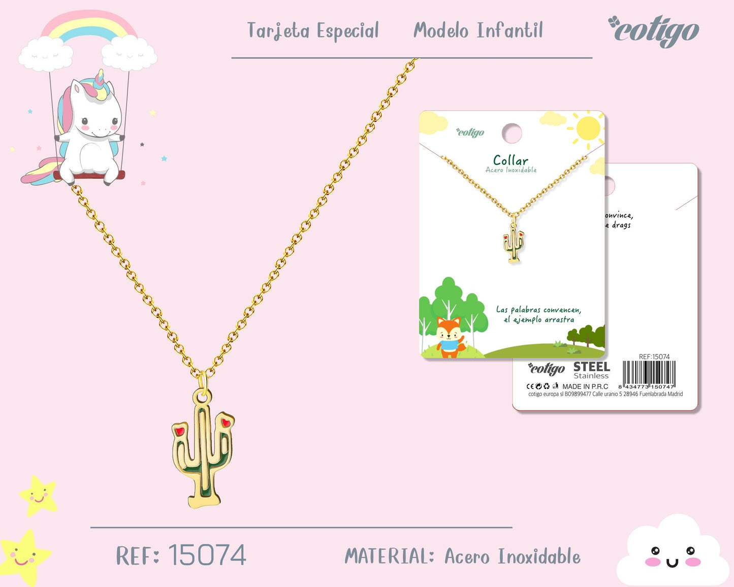 Collar Niña Acero color Dorado