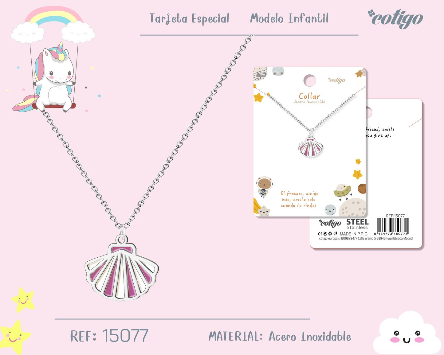 Collar Niña Acero color Plateado