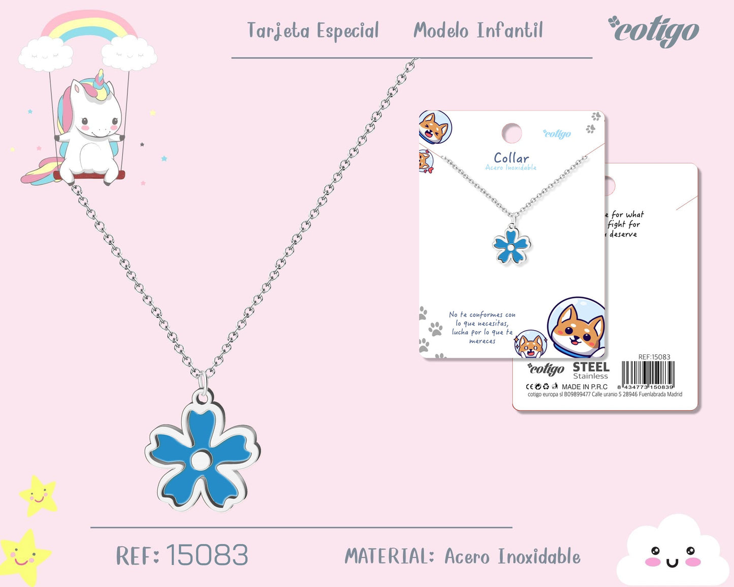 Collar Niña Acero color Plateado