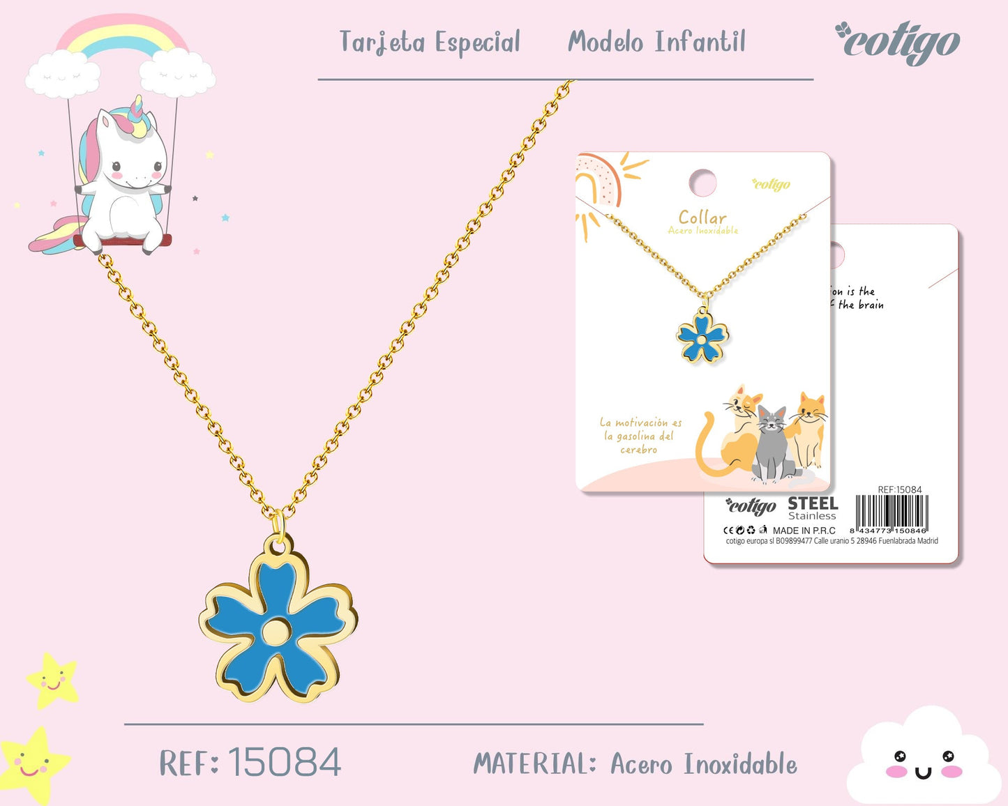 Collar Niña Acero color Dorado