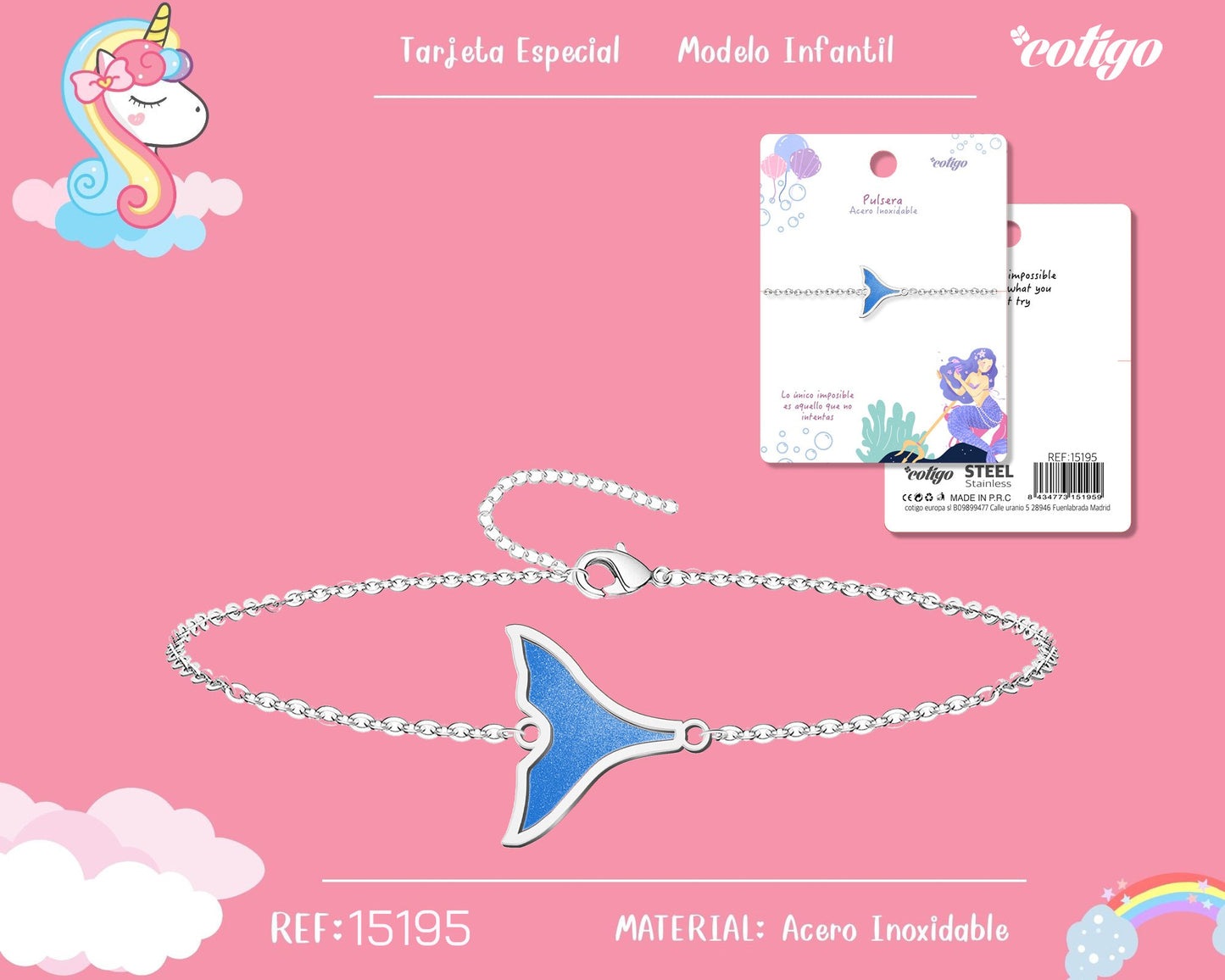 Pulsera de Niña Acero color Plateado