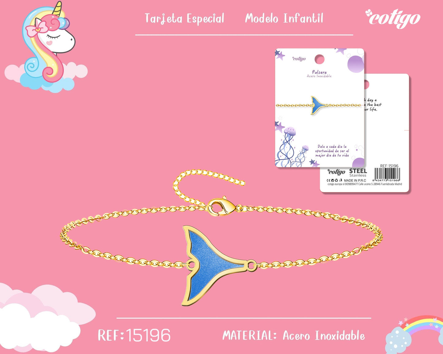 Pulsera de Niña Acero color Dorado