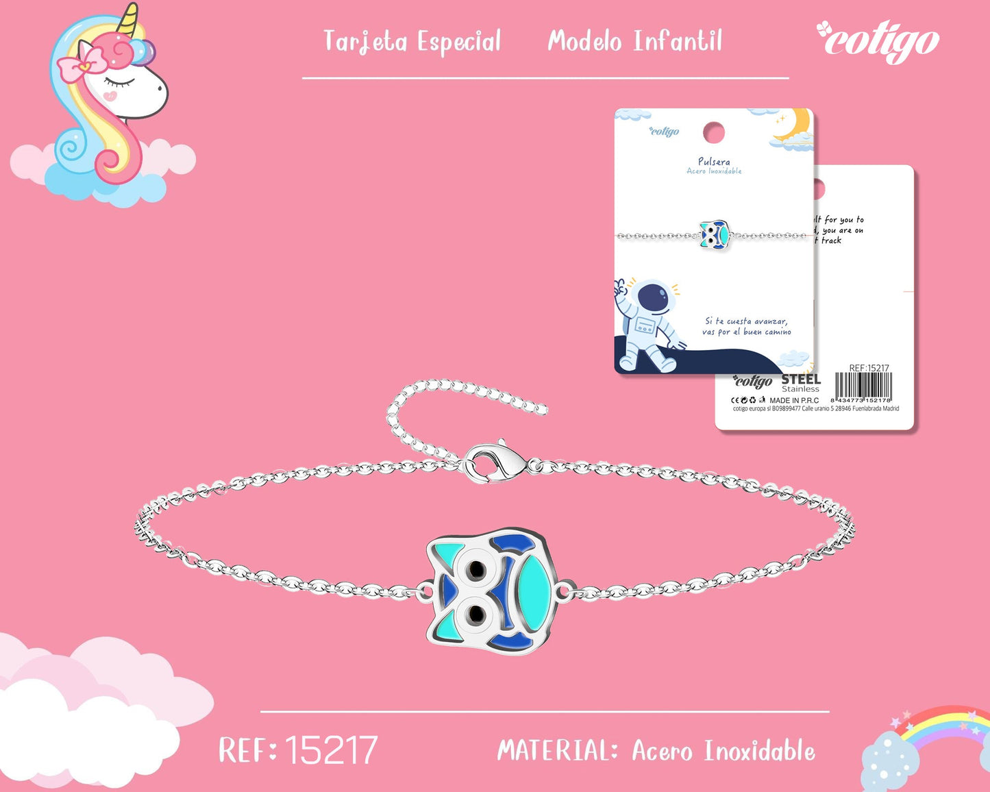 Pulsera de Niña Acero color Plateado