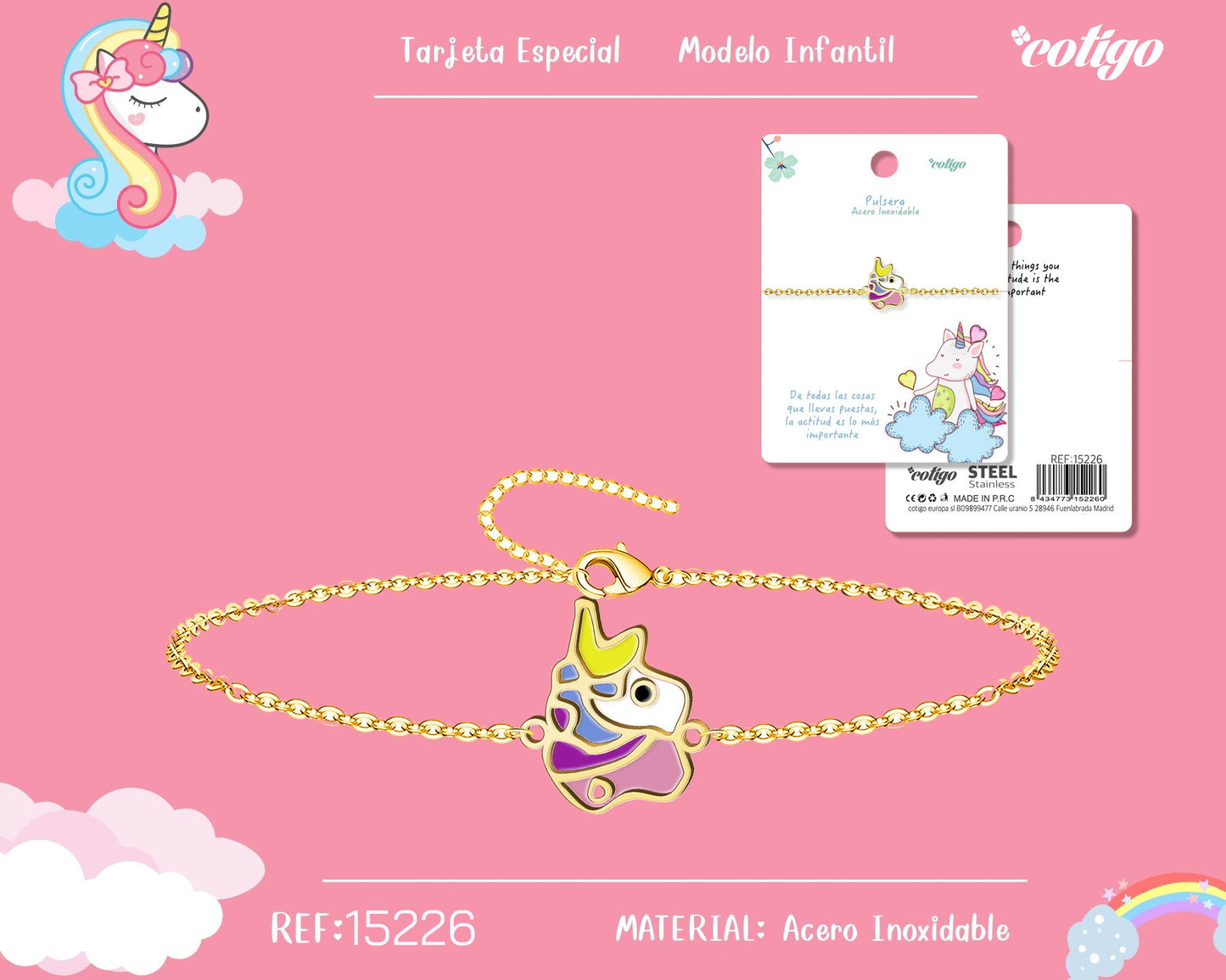 Pulsera de Niña Acero color Dorado