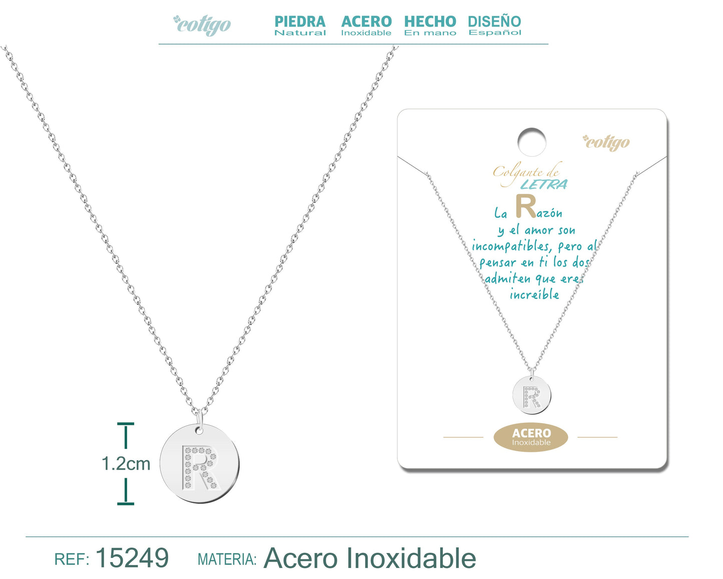 Collar Letra R Color Plateado