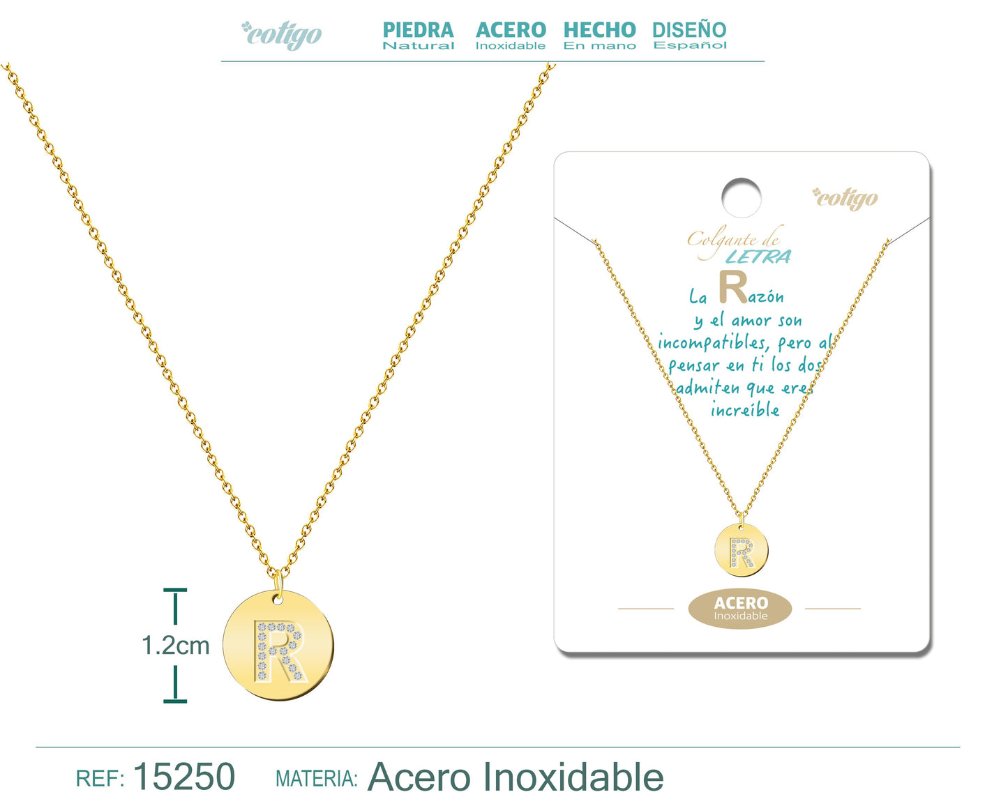 Colar com letra R dourada