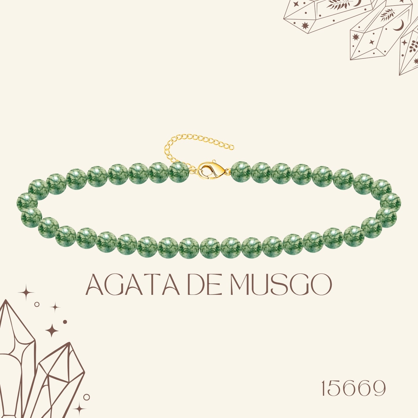 🌿 Pulsera de Piedra Natural 4mm ✨ con Accesorio en Acero Inoxidable 💎 ¡Incluye Pulsera 7 Nudos de Regalo! 🎁