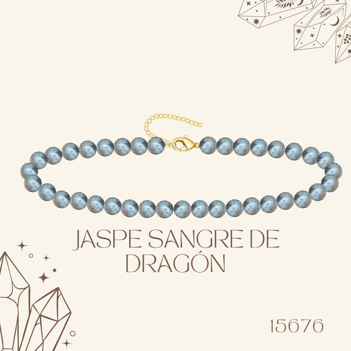 🌿 Pulsera de Piedra Natural 4mm ✨ con Accesorio en Acero Inoxidable 💎 ¡Incluye Pulsera 7 Nudos de Regalo! 🎁
