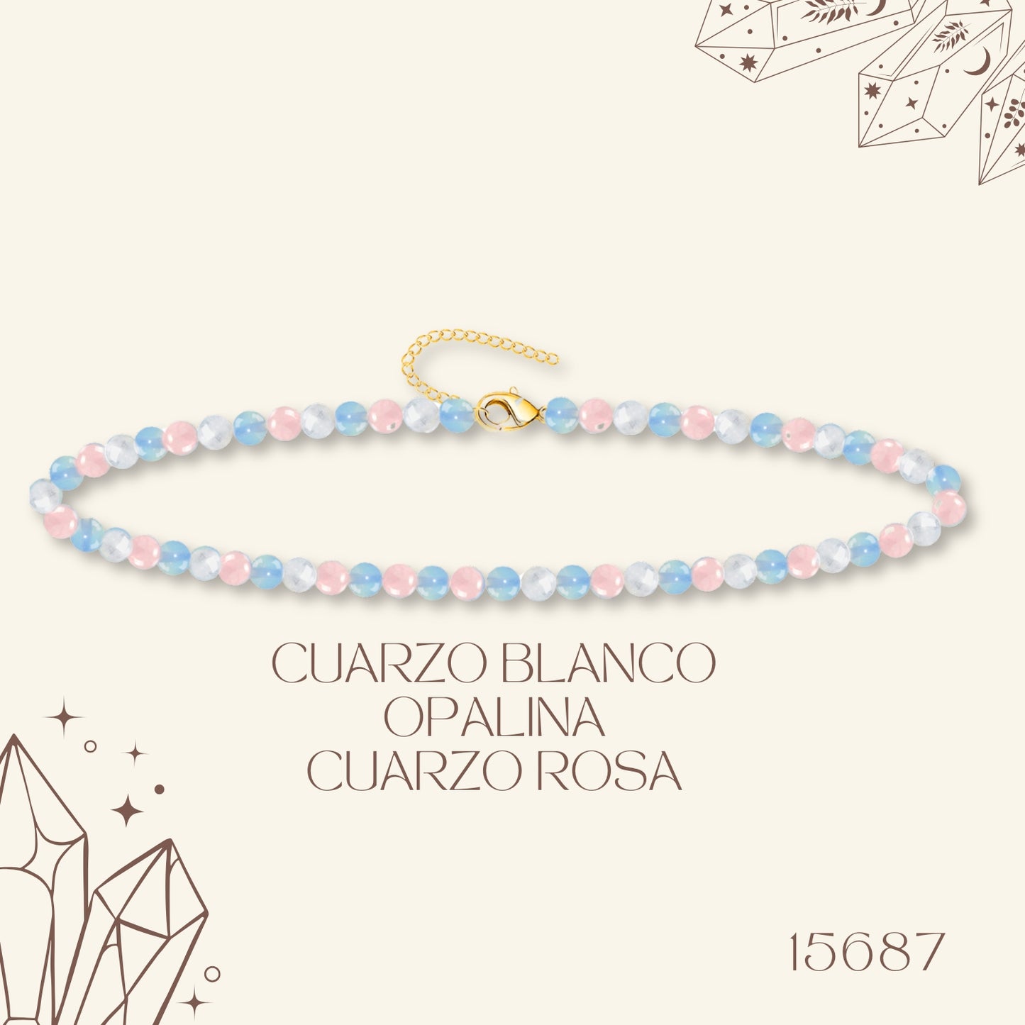 🌿 Pulsera de Piedra Natural 4mm Multicolores ✨ con Accesorio en Acero Inoxidable 💎 ¡Incluye Pulsera 7 Nudos de Regalo! 🎁