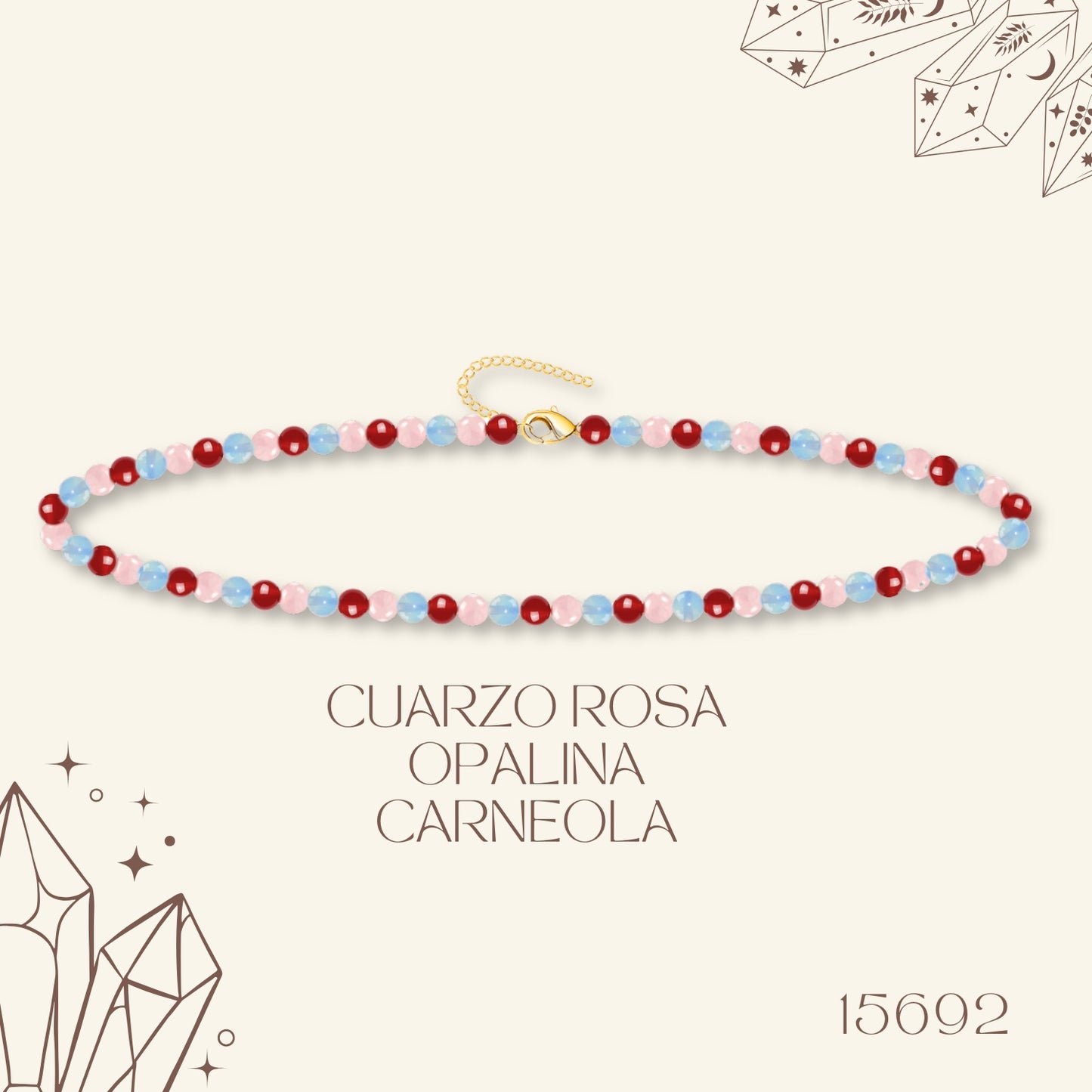 🌿 Pulsera de Piedra Natural 4mm Multicolores ✨ con Accesorio en Acero Inoxidable 💎 ¡Incluye Pulsera 7 Nudos de Regalo! 🎁
