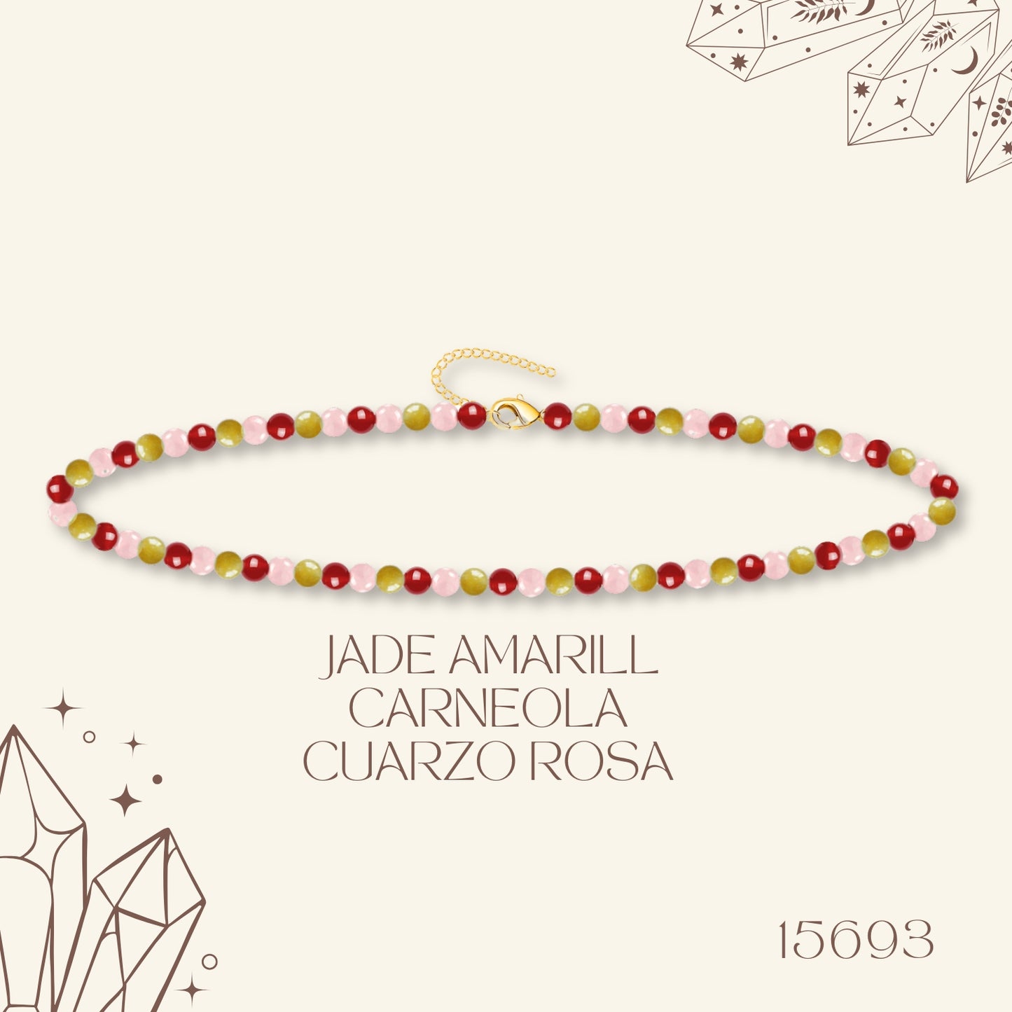 🌿 Pulsera de Piedra Natural 4mm Multicolores ✨ con Accesorio en Acero Inoxidable 💎 ¡Incluye Pulsera 7 Nudos de Regalo! 🎁