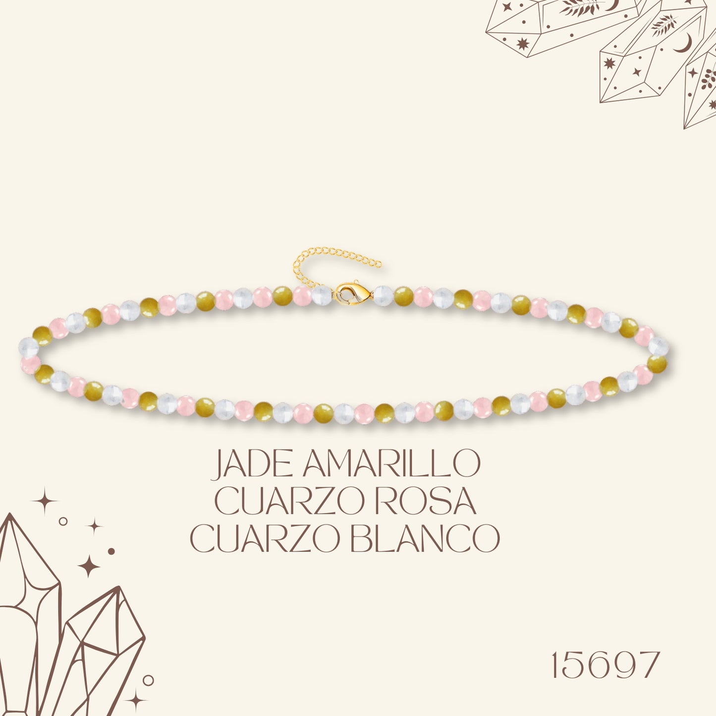 🌿 Pulsera de Piedra Natural 4mm Multicolores ✨ con Accesorio en Acero Inoxidable 💎 ¡Incluye Pulsera 7 Nudos de Regalo! 🎁