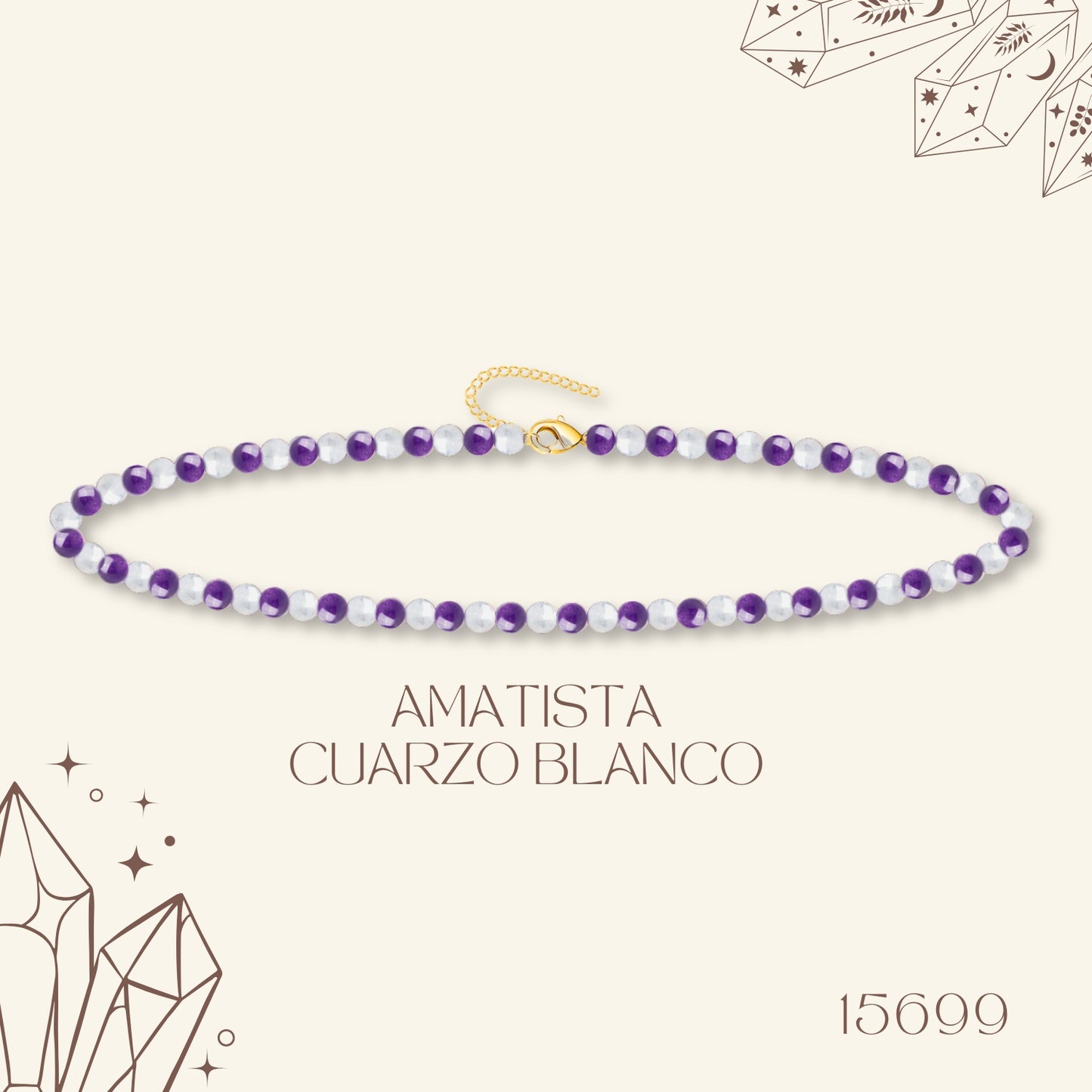 🌿 Pulsera de Piedra Natural 4mm Multicolores ✨ con Accesorio en Acero Inoxidable 💎 ¡Incluye Pulsera 7 Nudos de Regalo! 🎁