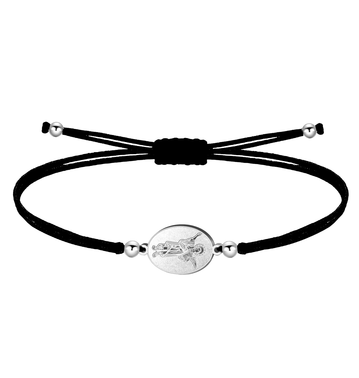 Pulsera Hilo Encerado con San Pancracio en Acero Inoxidable