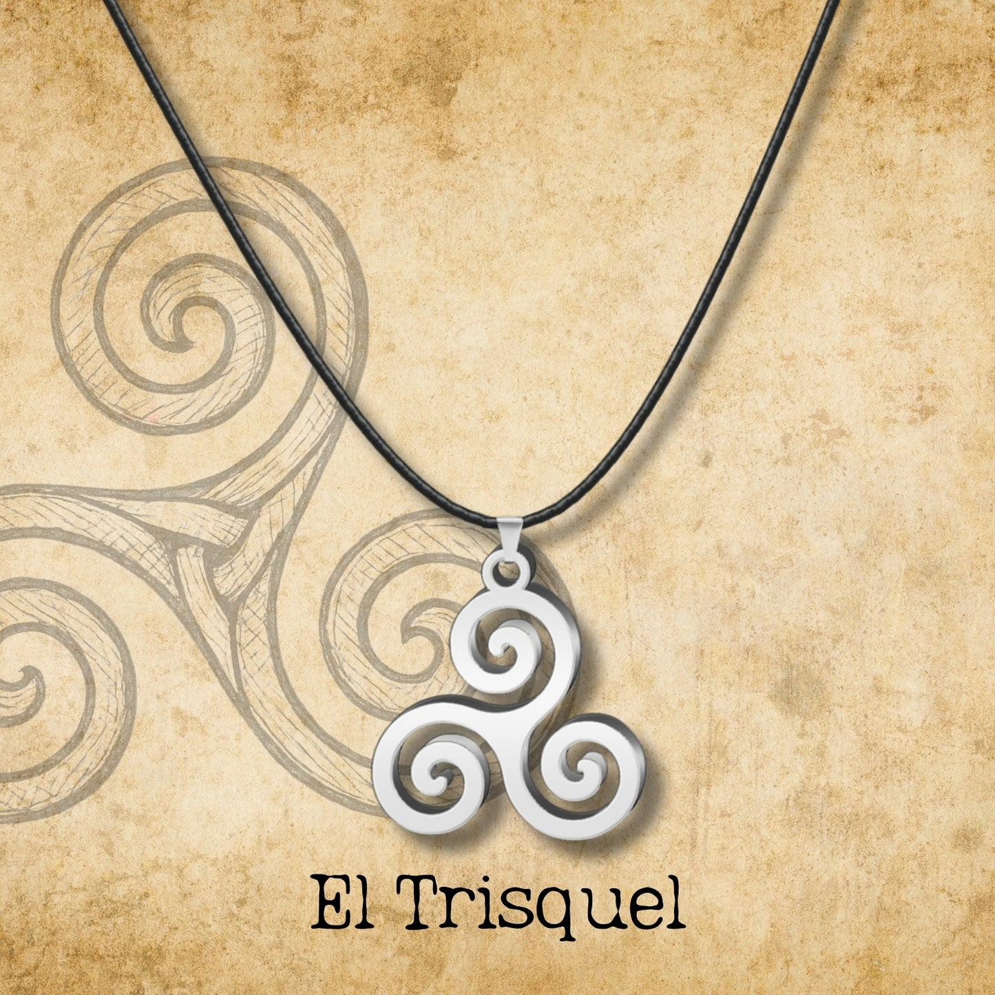 Colgante el Trisquel Acero Plateado