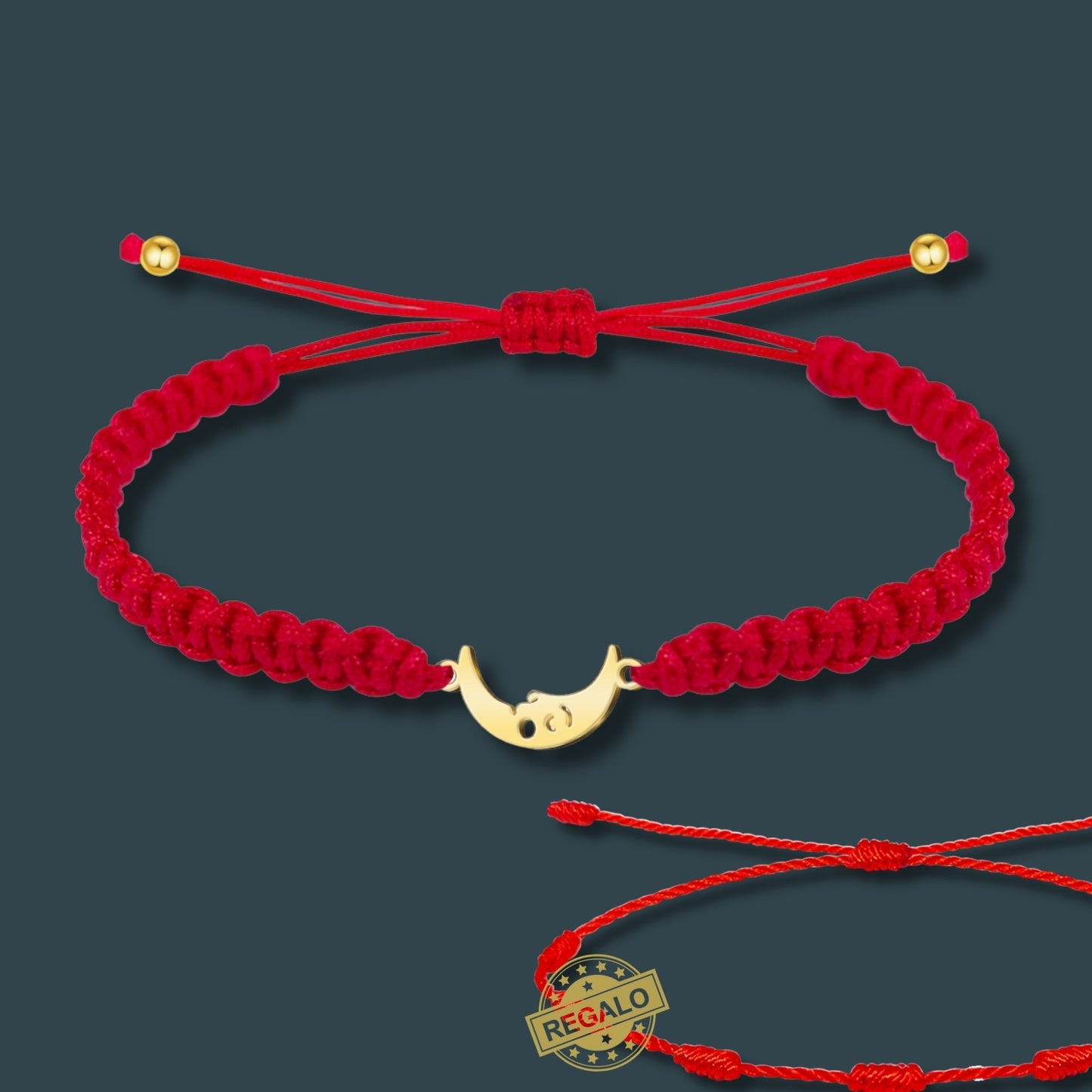 Pulsera Hilo Destino Roja Hecho a Mano 🧵 con Amuleto de Suerte y Protección 🍀 en Acero Inoxidable 💎 ¡Incluye Pulsera 7 Nudos de Regalo! 🎁