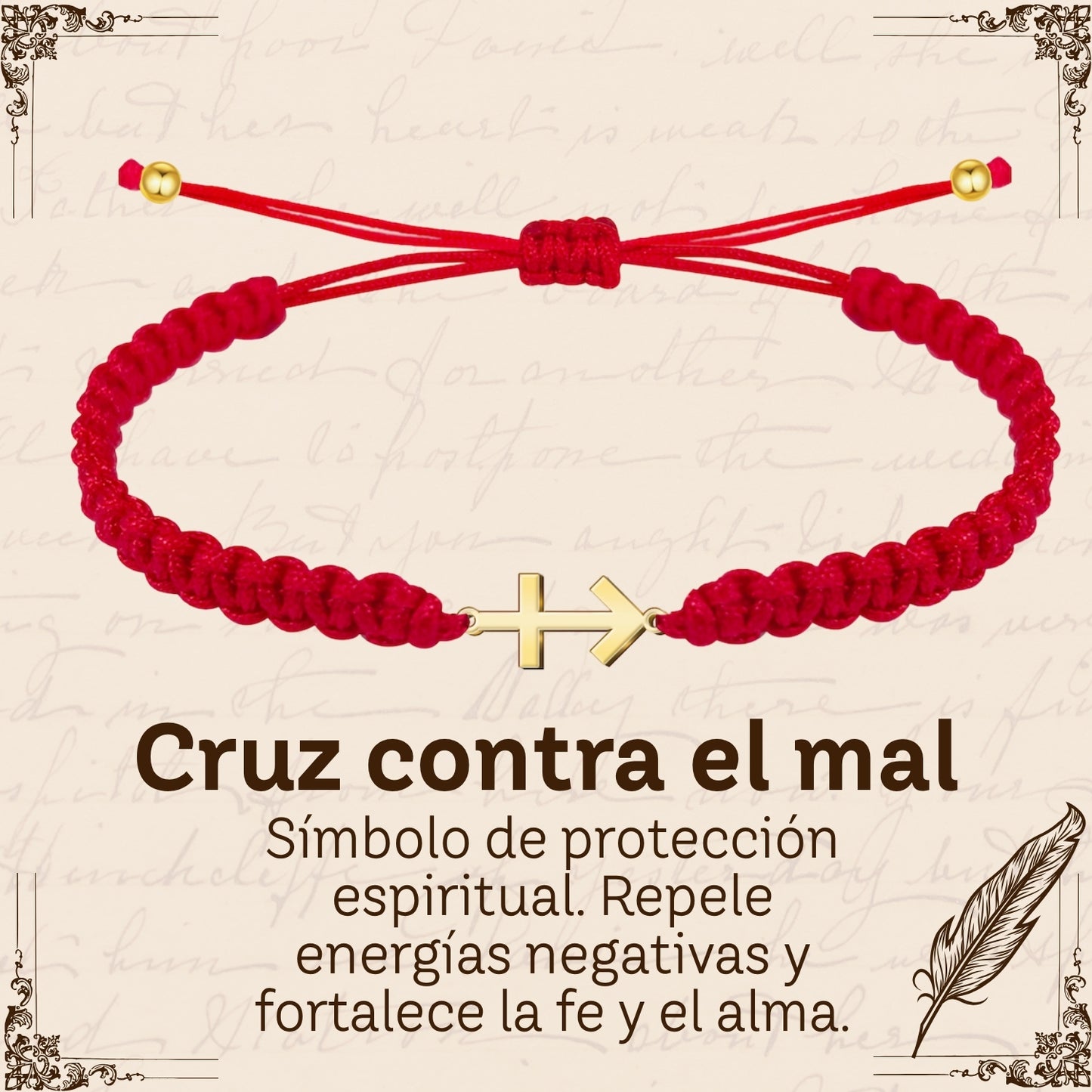Pulsera Hilo Destino Roja Hecho a Mano 🧵 con Amuleto de Suerte y Protección 🍀 en Acero Inoxidable 💎
