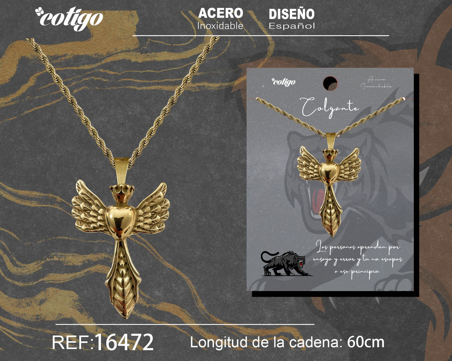 Colgante Hombre Acero color Dorado