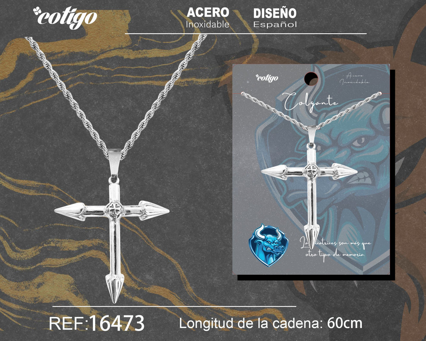 Colgante Hombre Acero color Plateado