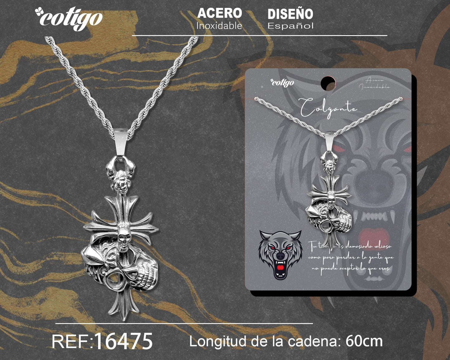 Colgante Hombre Acero color Plateado