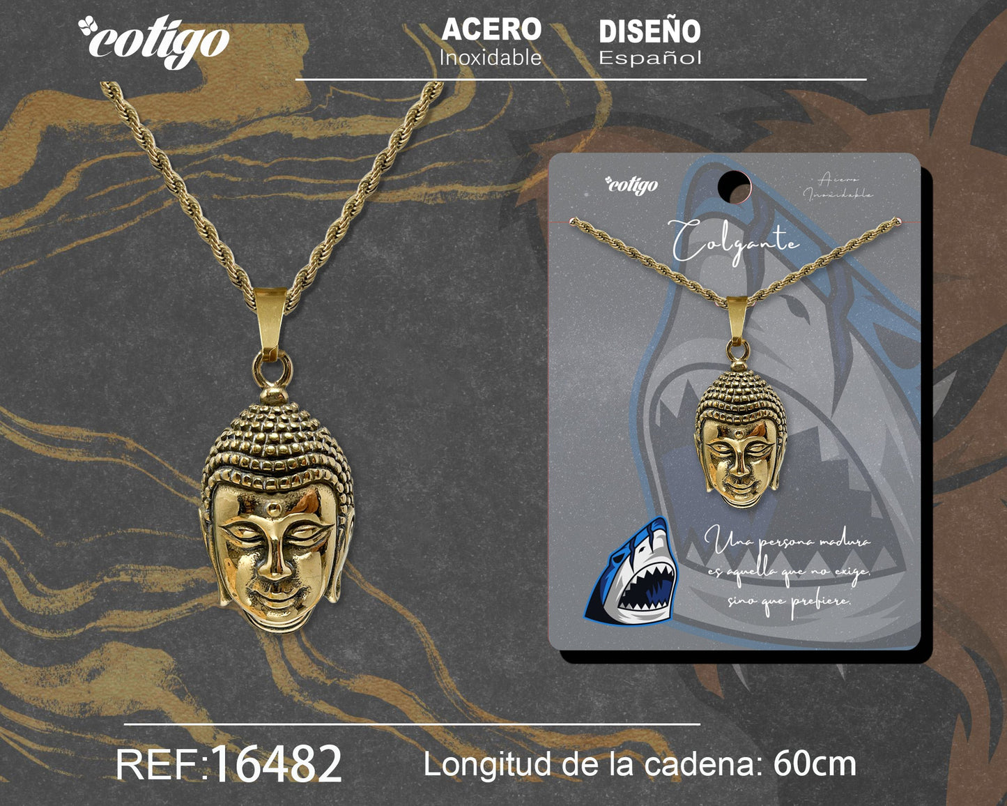 Colgante Hombre Acero color Dorado