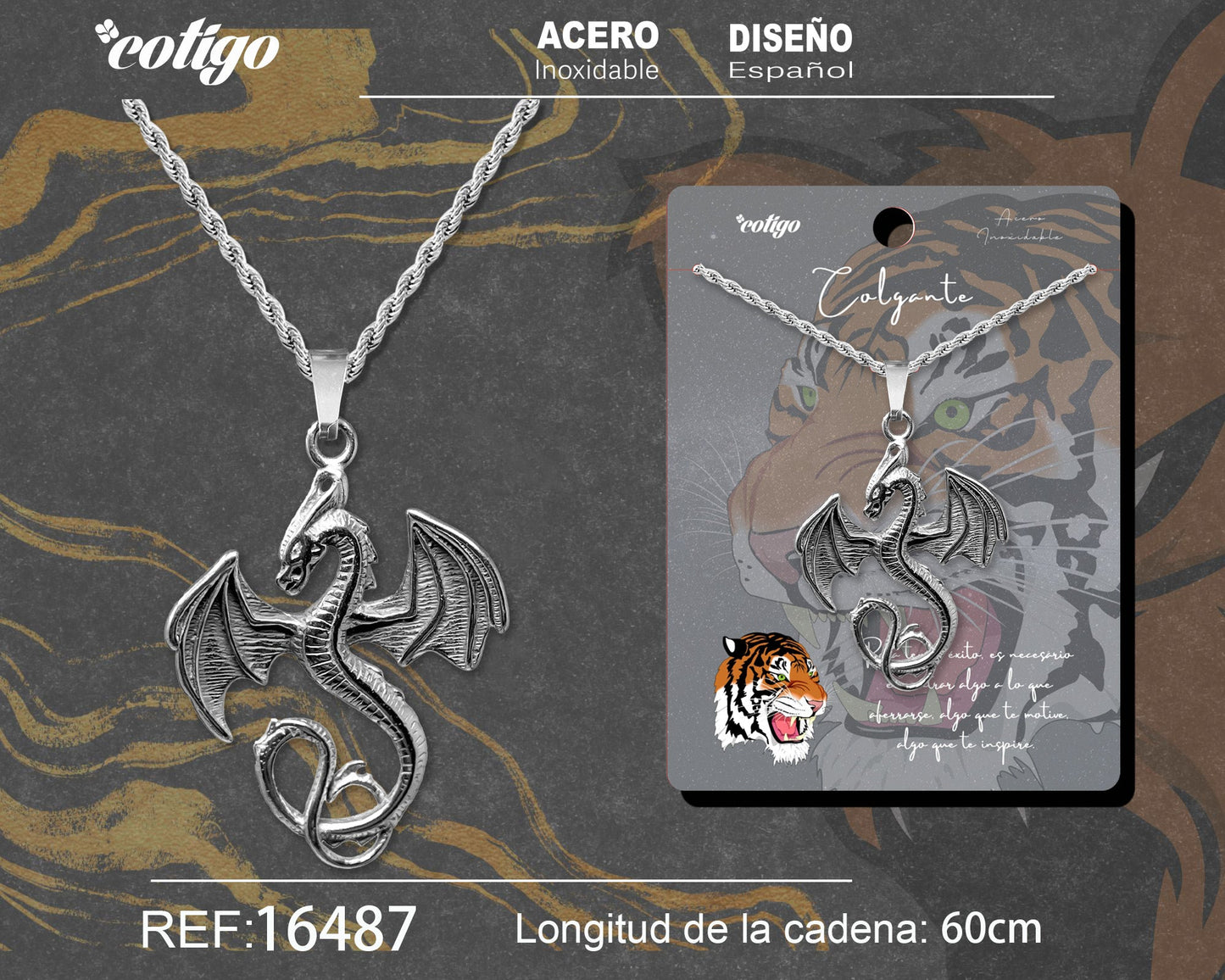 Colgante Hombre Acero color Plateado