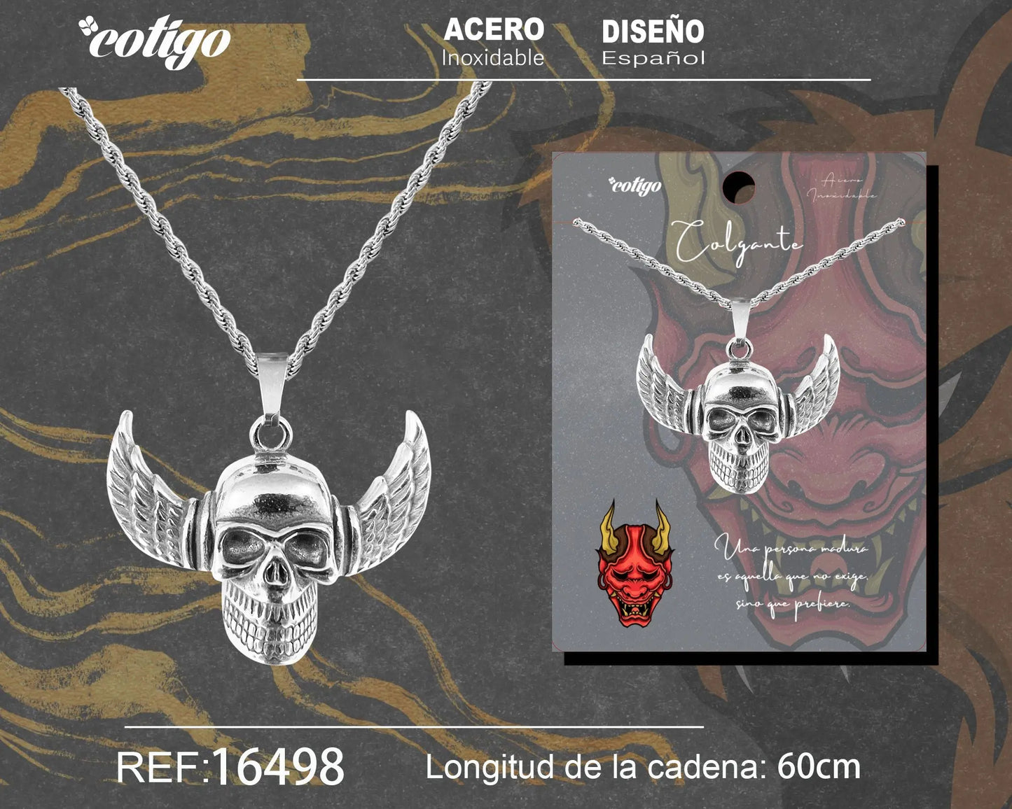 Colgante Hombre Acero color Plateado - cotigo