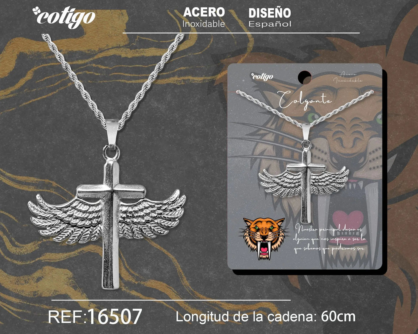 Colgante Hombre Acero color Plateado - cotigo