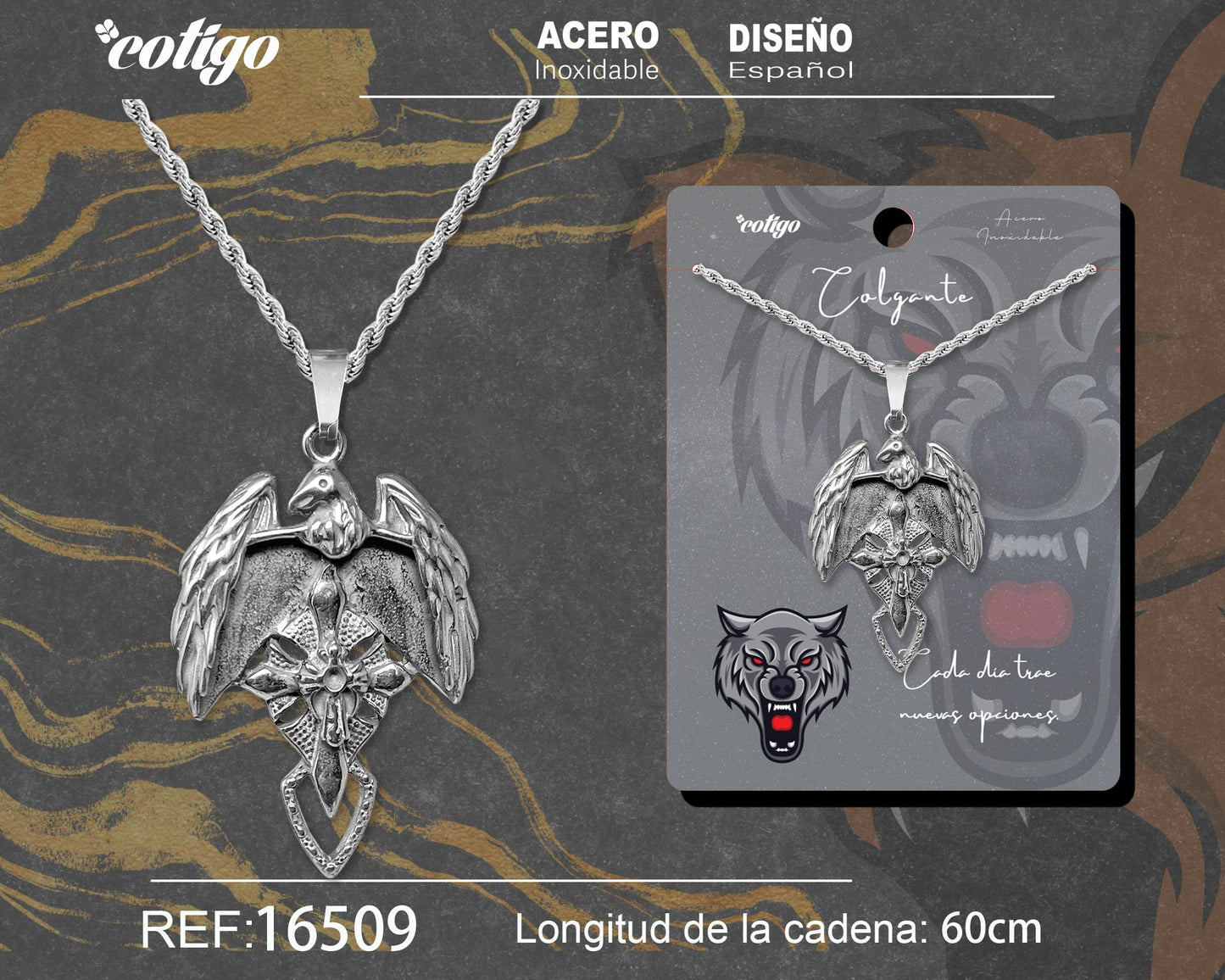 Colgante Hombre Acero color Plateado