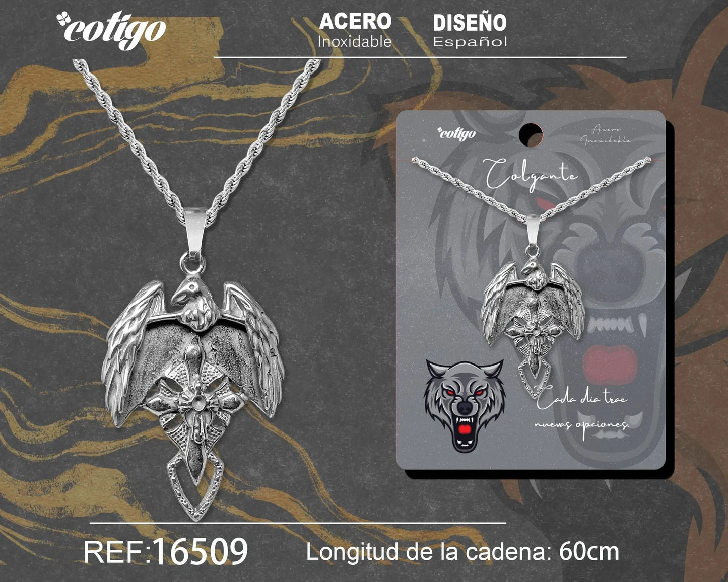 Colgante Hombre Acero color Plateado - cotigo