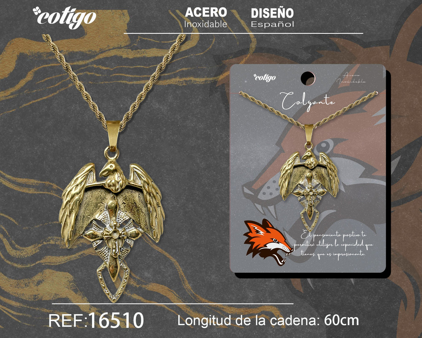 Colgante Hombre Acero color Dorado