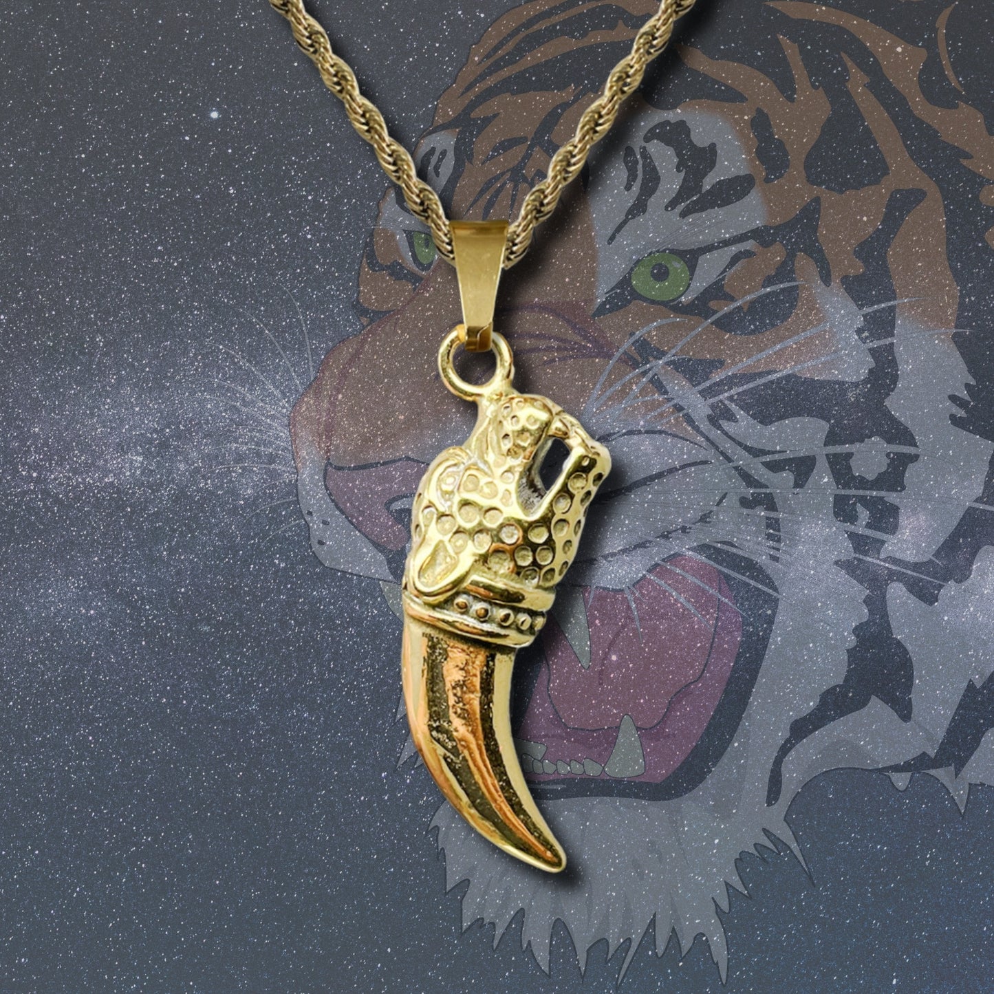 ๐ฅ Collar para Hombre en Acero Inoxidable Color Dorado ๐ Estilo Urbano Hip Hop ๐ Cadena de 60 cm para Look Moderno y Atrevido