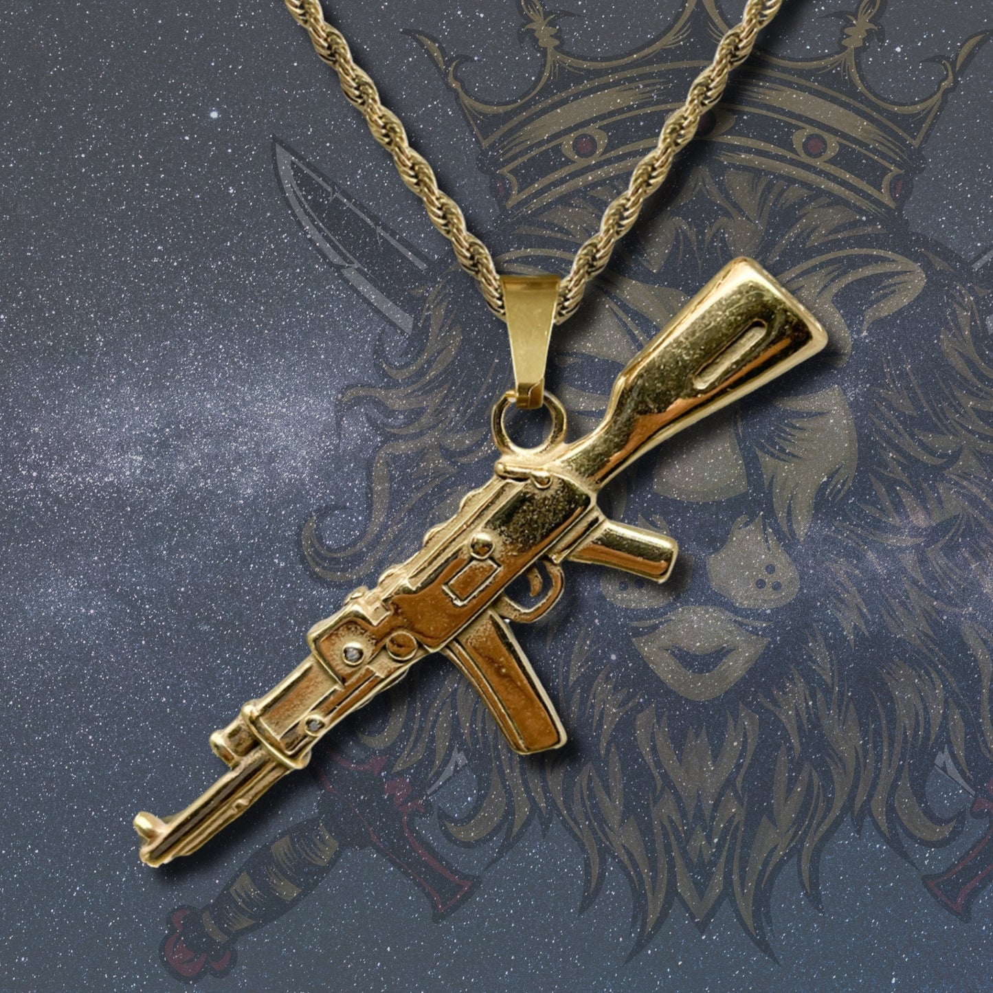 ๐ฅ Collar para Hombre en Acero Inoxidable Color Dorado ๐ Estilo Urbano Hip Hop ๐ Cadena de 60 cm para Look Moderno y Atrevido