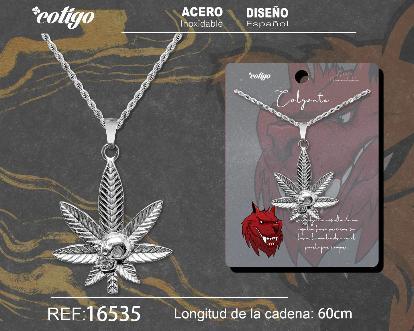 Colgante Hombre Acero color Plateado - cotigo