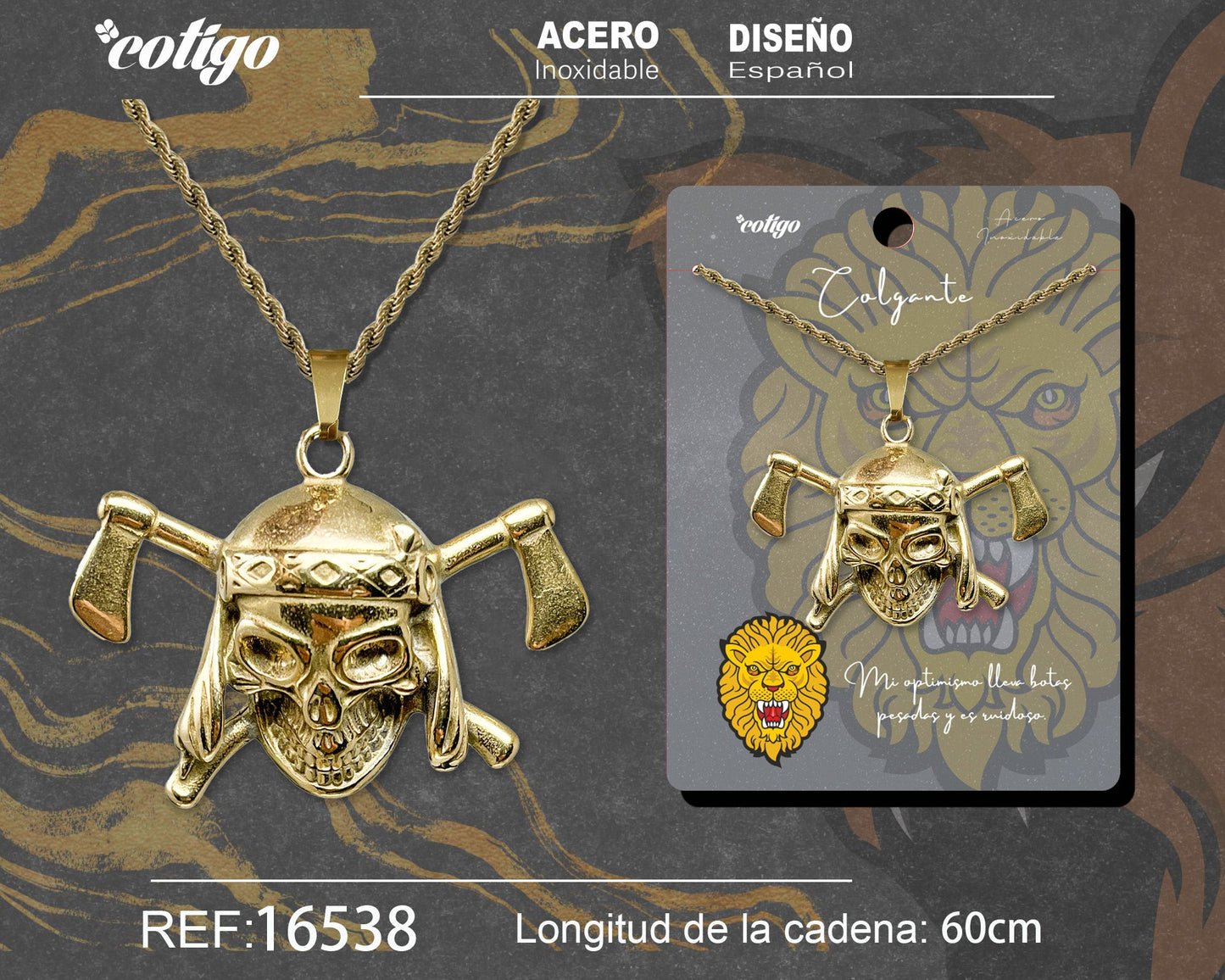 Colgante Hombre Acero color Dorado