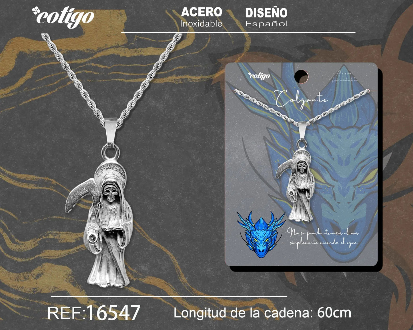 Colgante Hombre Acero color Plateado - cotigo