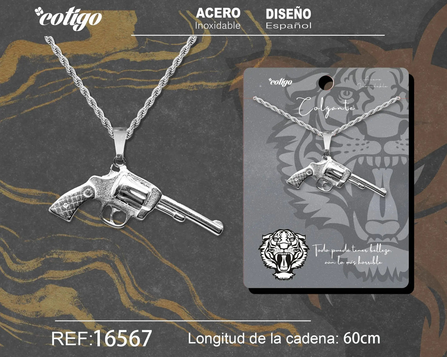 Colgante Hombre Acero color Plateado - cotigo