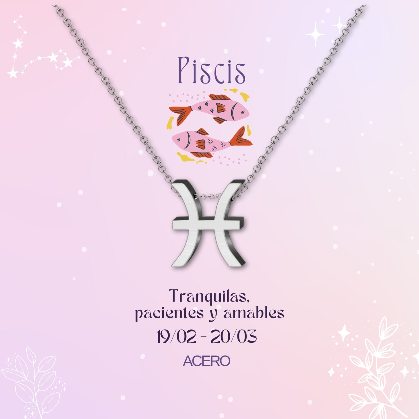 ✨Collar Zodíaco en acero inoxidable + Tarjeta con significado 💌 ¡Incluye pulsera 7 nudos y caja de regalo! 🎁✨