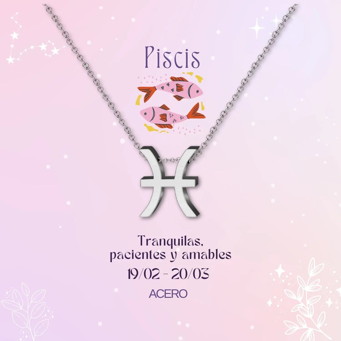 ✨Collar Zodíaco en acero inoxidable + Tarjeta con significado 💌 ¡Incluye pulsera 7 nudos y caja de regalo! 🎁✨ - cotigo