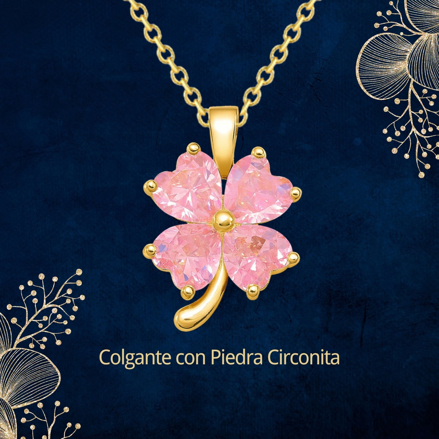 Collar Acero y colgante Cobre con Piedra Circonita para Regalar a Amiga