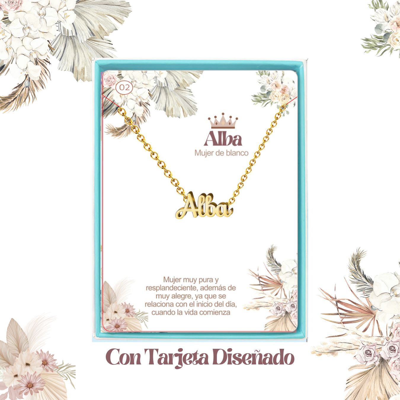 Collar Nombre Alba Acero color Dorado