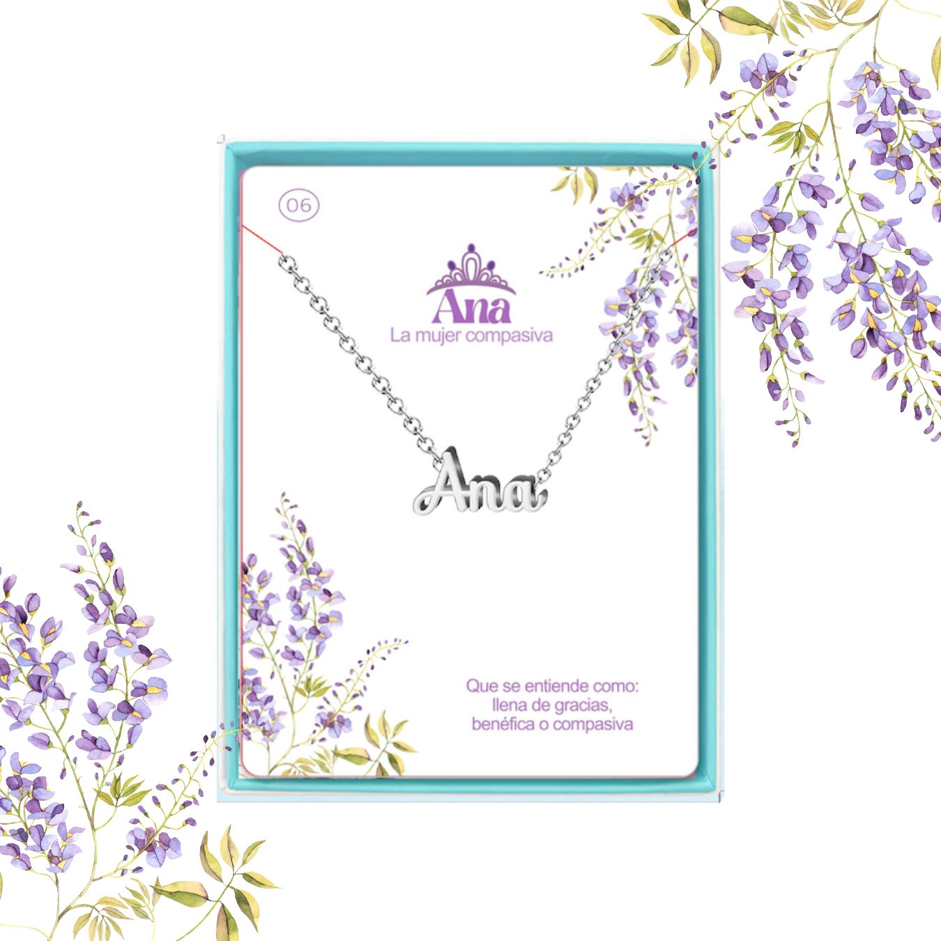 Collar Nombre Ana Acero color Plateado