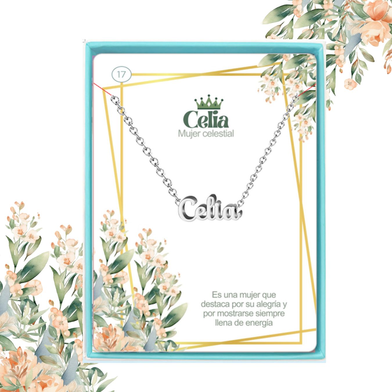 Collar Nombre Celia Acero color Plateado