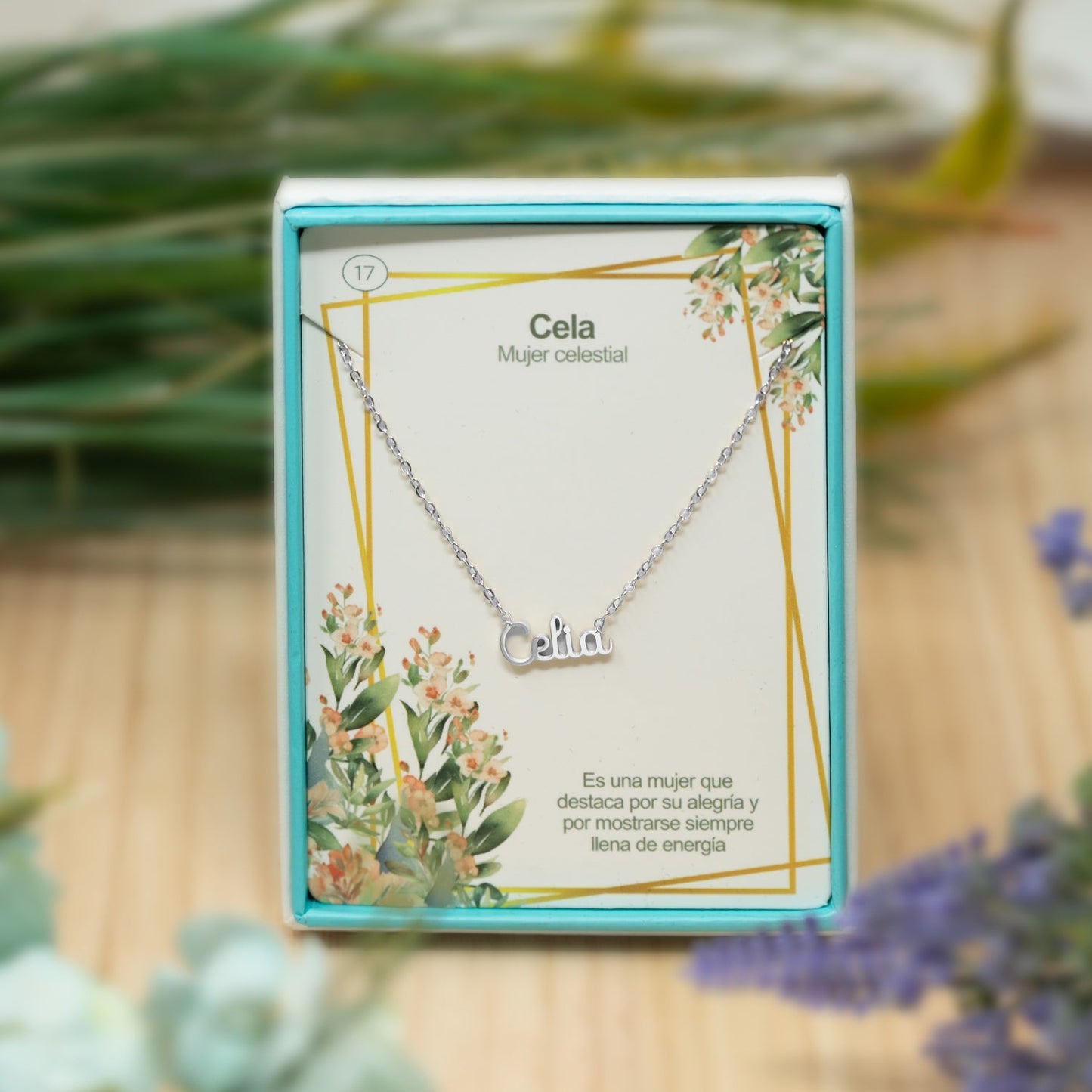 Collar Nombre Celia Acero color Plateado